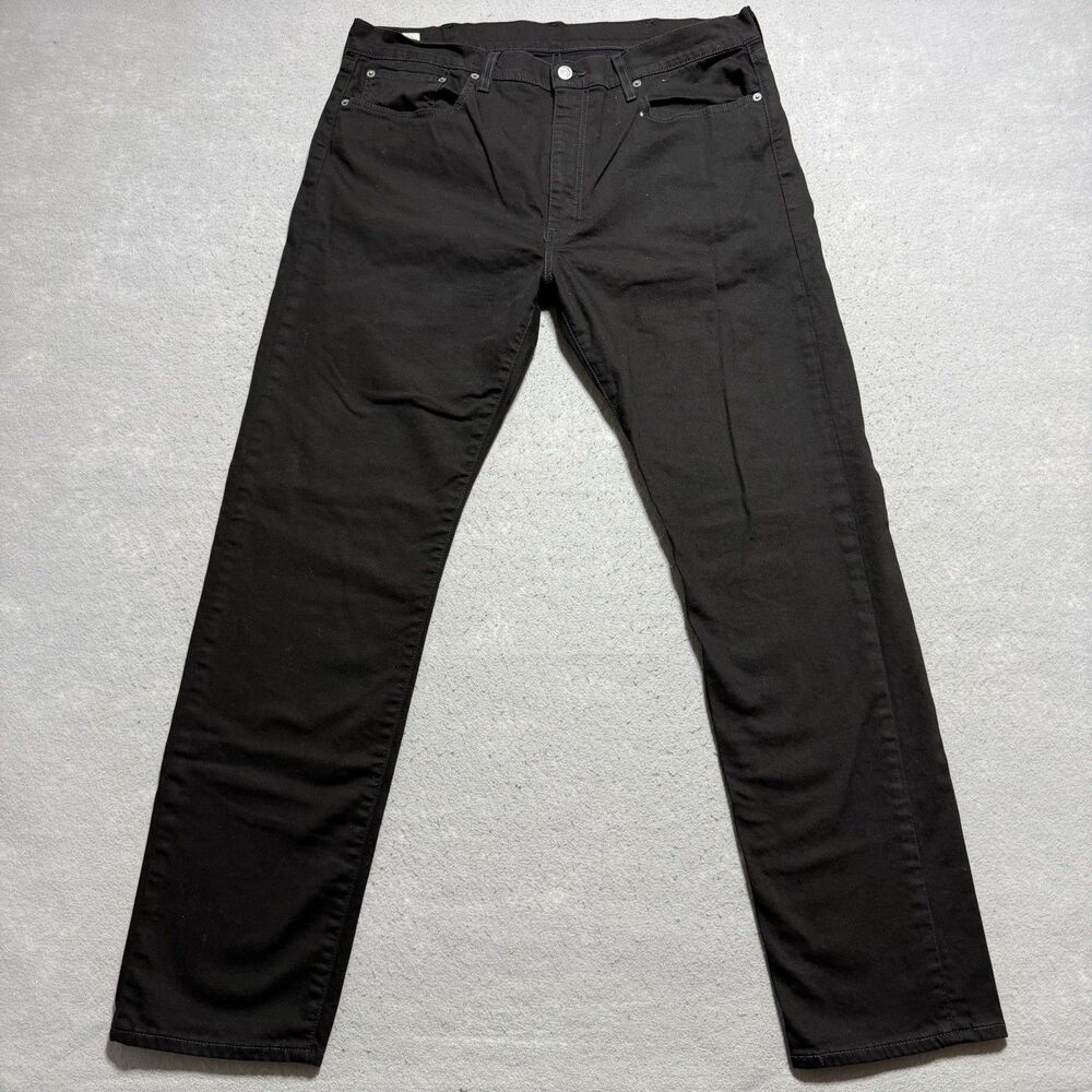 Levis 502 Regular Taper Jeans Men's Size 38 Black Skinny Premium Stretch Denim